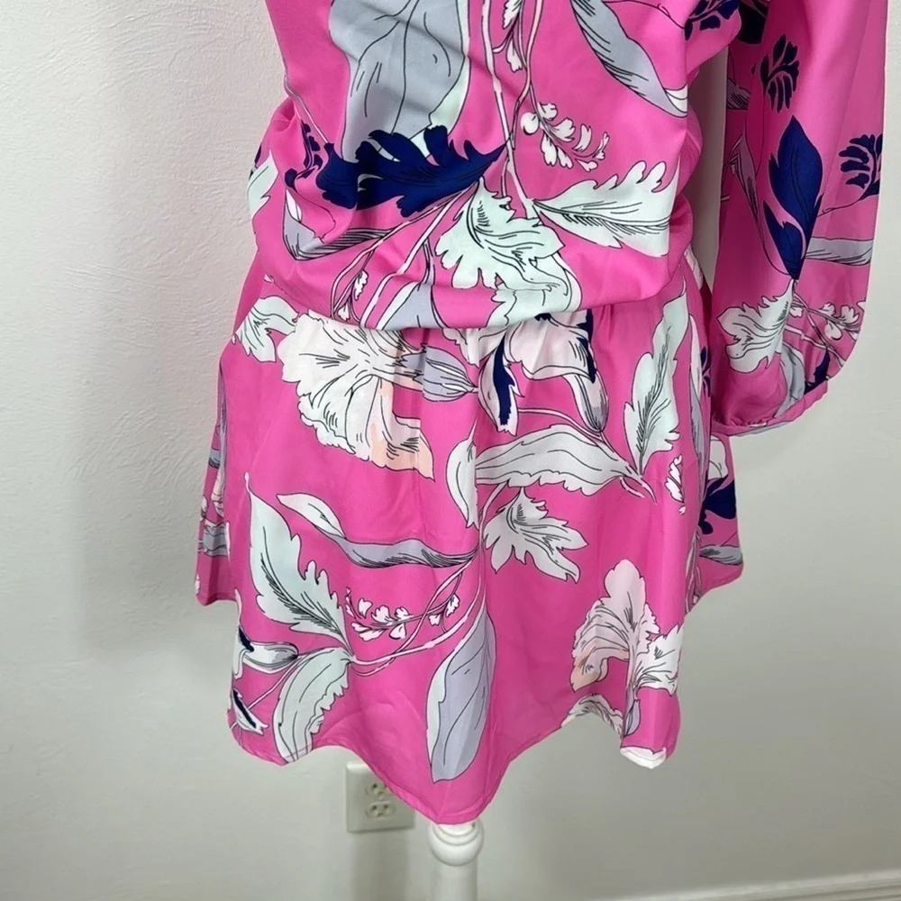 Yumi Kim Mini Dress Women’s Size XS‎ Eastern Garden Pink Floral One Shoulder NWT - Picture 4 of 15